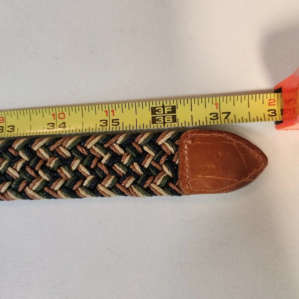 Lady Canterbury Vintage Braided Belt Womens Tan Leather Multicolor